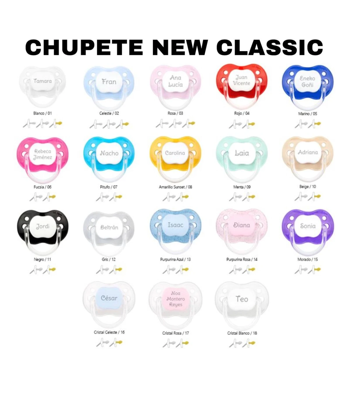 Chupetes personalizados New Classic