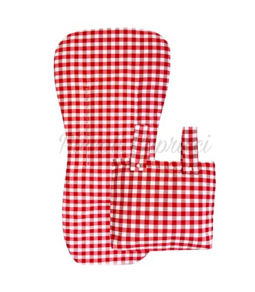 Pack funda y talega vichy rojo
