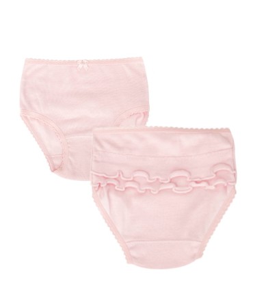 Braguita algodón con volante rosa