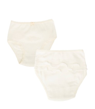 Braguita algodón con volante marfil