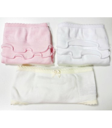 Braguita algodón con volante marfil