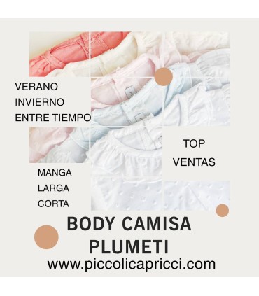 Body camisa plumeti manga corta blanco