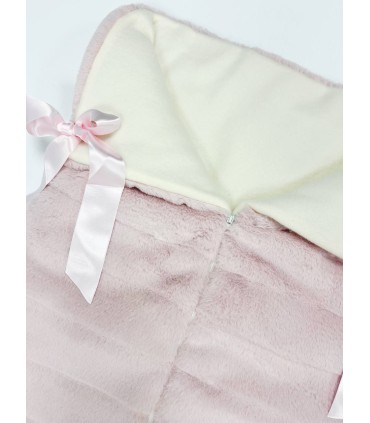 Saco pelitos lazos rosa