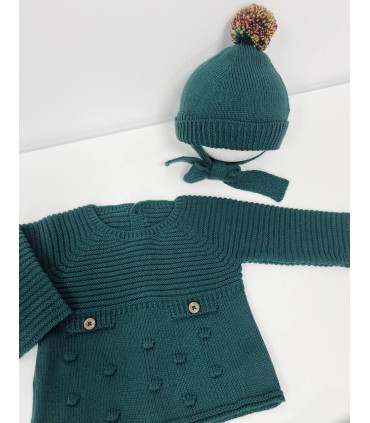 Traje 3p Canesú bosque verde