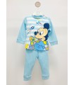 Pijama algodón Mickey celeste