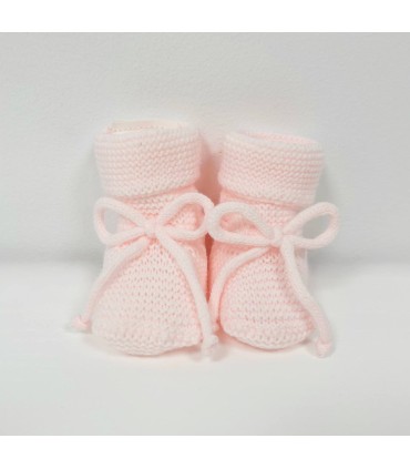 Patuco lana (de 0 a 6 m) rosa