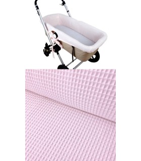 Vestidura interior de capazo universal gofre rosa