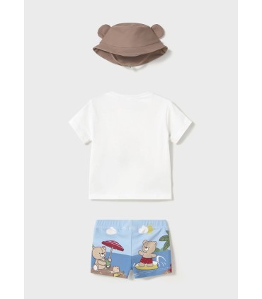 Conjunto de baño con gorro osito isla