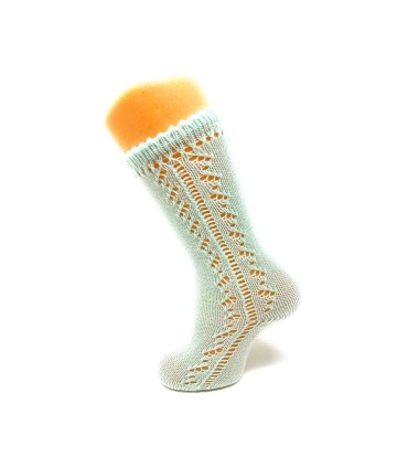 Calcetín calado perlé agua marina