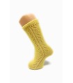 Calcetín calado perlé amarillo