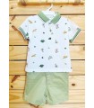 Conjunto de polo dino verde