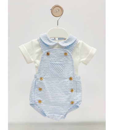 Conjunto peto con blusa pradera celeste