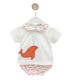 Conjunto cubre pañal ballena coral