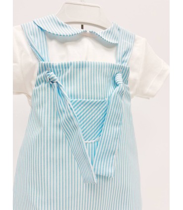 Conjunto peto rallas turquesa