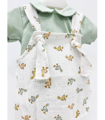 Conjunto peto patito verde agua
