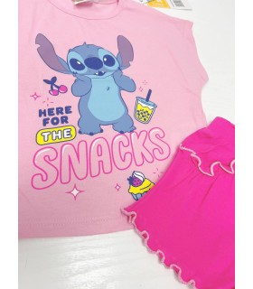 Conjunto lilo & stitch rosa