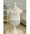 Conjunto cubre pañal con blusa pradera celeste