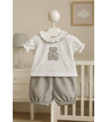 Mudita manga corta Osito gris