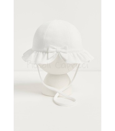 Sombrero bebé apertura lazo blanco