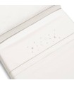 Juego sábanas CUNA de tela luna estrellas bco/beig con chupetero