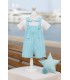 Conjunto peto rallas turquesa