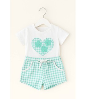 Conjunto infantil Corazón verde