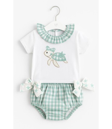 Conjunto baño niña Tortuga verde