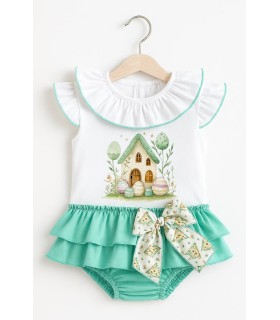 Conjunto niña Casita verde