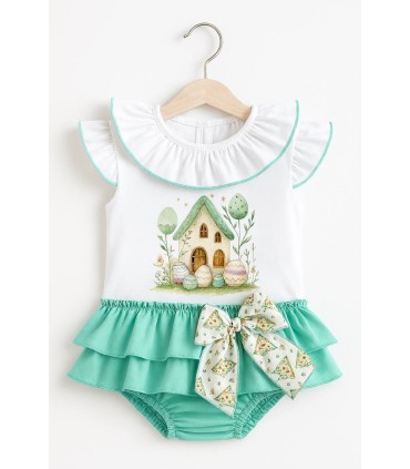 Conjunto niña Casita verde