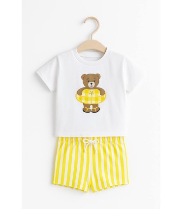 Conjunto baño niño Mono amarillo
