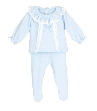 Conjunto polaina de algodón Gregal celeste