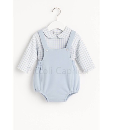 Conjunto unisex peto y camisa bouquet