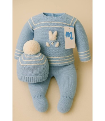 Conjunto lana 3 pzs Rabbit Moonlight nube