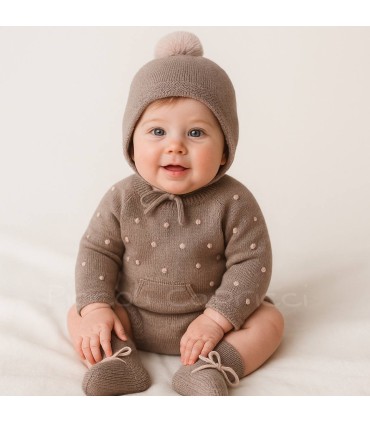 Conjunto pom pom y bodoques nude