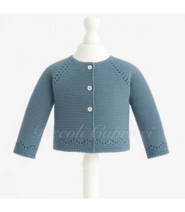 Rebeca larga lana turquesa