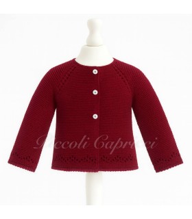 Rebeca larga lana burdeos