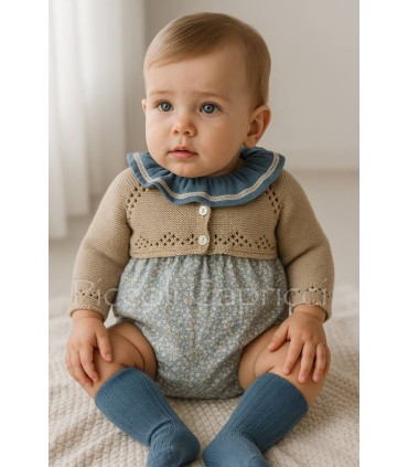 Pelele estampado celeste