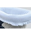Funda interior de capazo plumeti blanco semi acolchada con volante