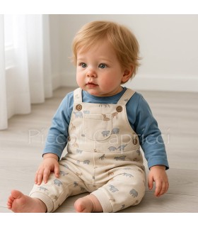 Peto bebe safari con camiseta blue bell