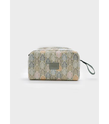 Bolso mano polipiel estampado espigas verde