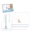 Juego sábanas CUNA de tela oso luna celeste con chupetero