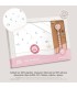 Juego sábanas CUNA de tela luna multicolor rosa con chupetero