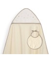 Capa de baño 1 x 1 m con babero estrella luna beig