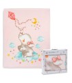 Manta cuna Dumbo rosa