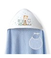 Capa baño con babero 1x1 Animalitos celeste