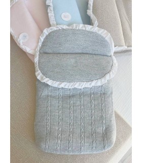 Saco para capazo bebé volante plumeti gris