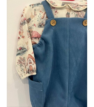 Conjunto bebé peto y camisa familia maniquí