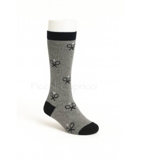 Calcetín estampado raquetas gris