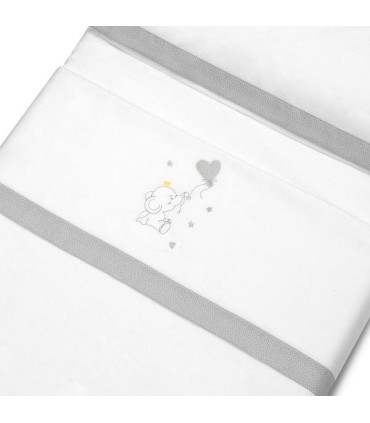 Sabana franela coche minicuna 82 x 51 cm elefante globo gris