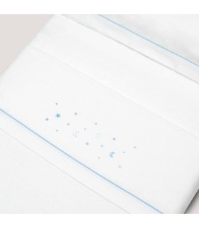 Sabana franela coche minicuna 82 x 51 cm estrellas celeste